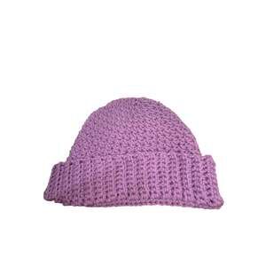 New Handmade North Carolina Bright colorful pink cottage style crochet beanie